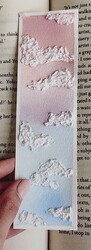 fluffy clouds watercolor bookmark