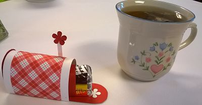 ladies tea tea cup and mailbox