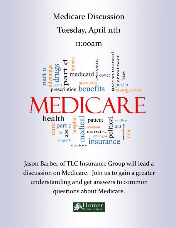 Medicare Discussion with Jason Barber, Tuesday, April 11th, 11am