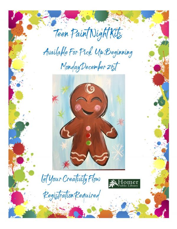 Teen Paint Night Kits, Available for pickup beginning Monday, December 21