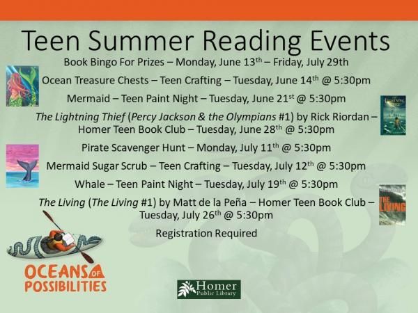 teen summer reading events flier