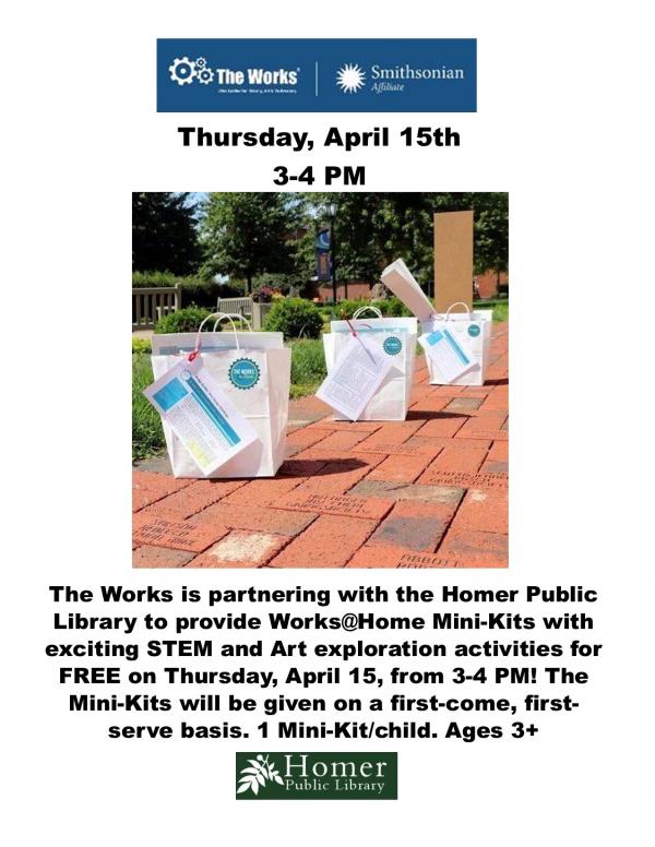 The Works Mini Kits @ Home April 15, 3pm-4